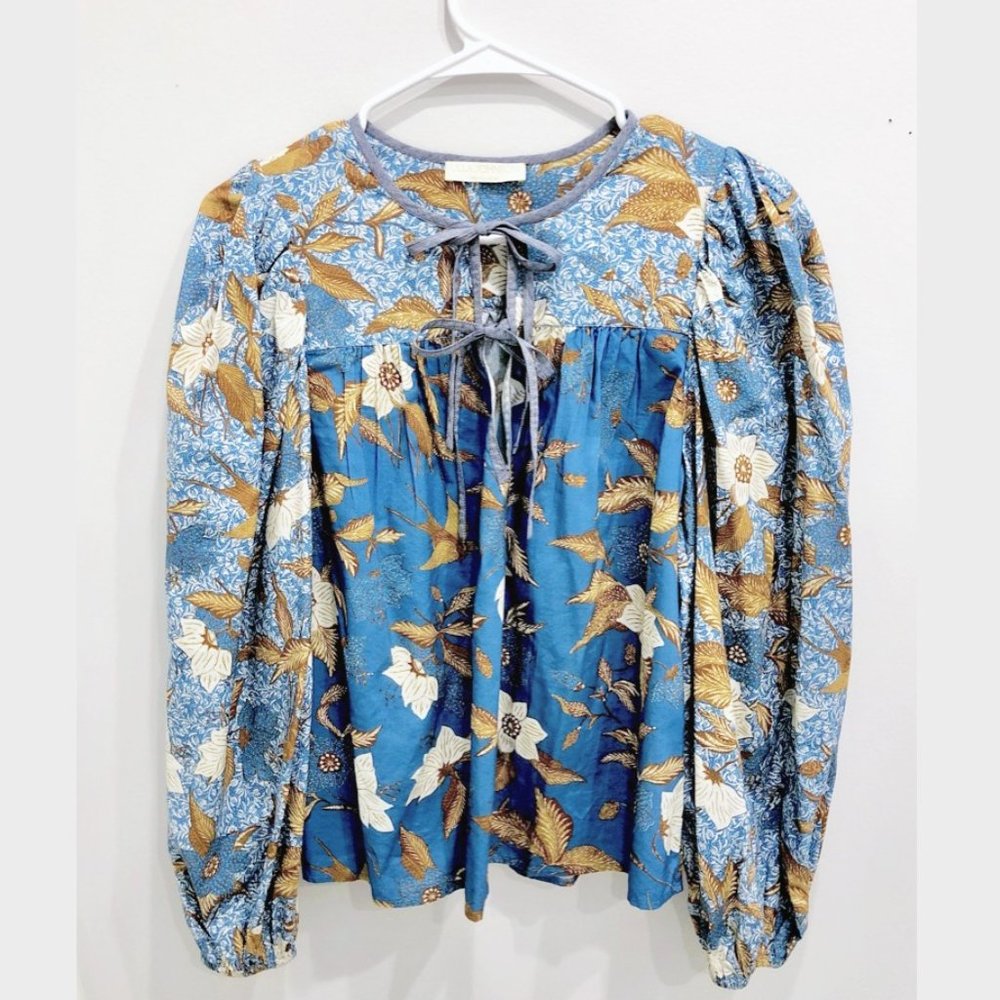 Ulla Johnson Joanie Blouse in Lapis
